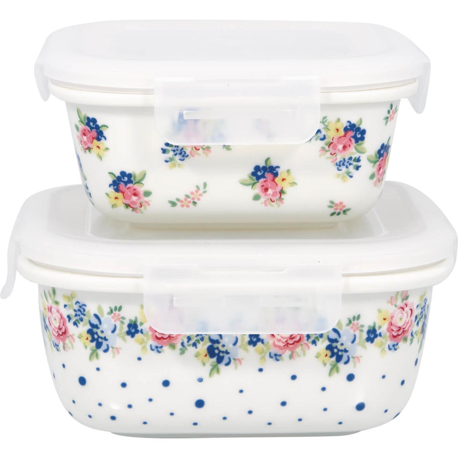 Aufbewahrungsdosen quadratisch im 2er-Set "Laura" (White)