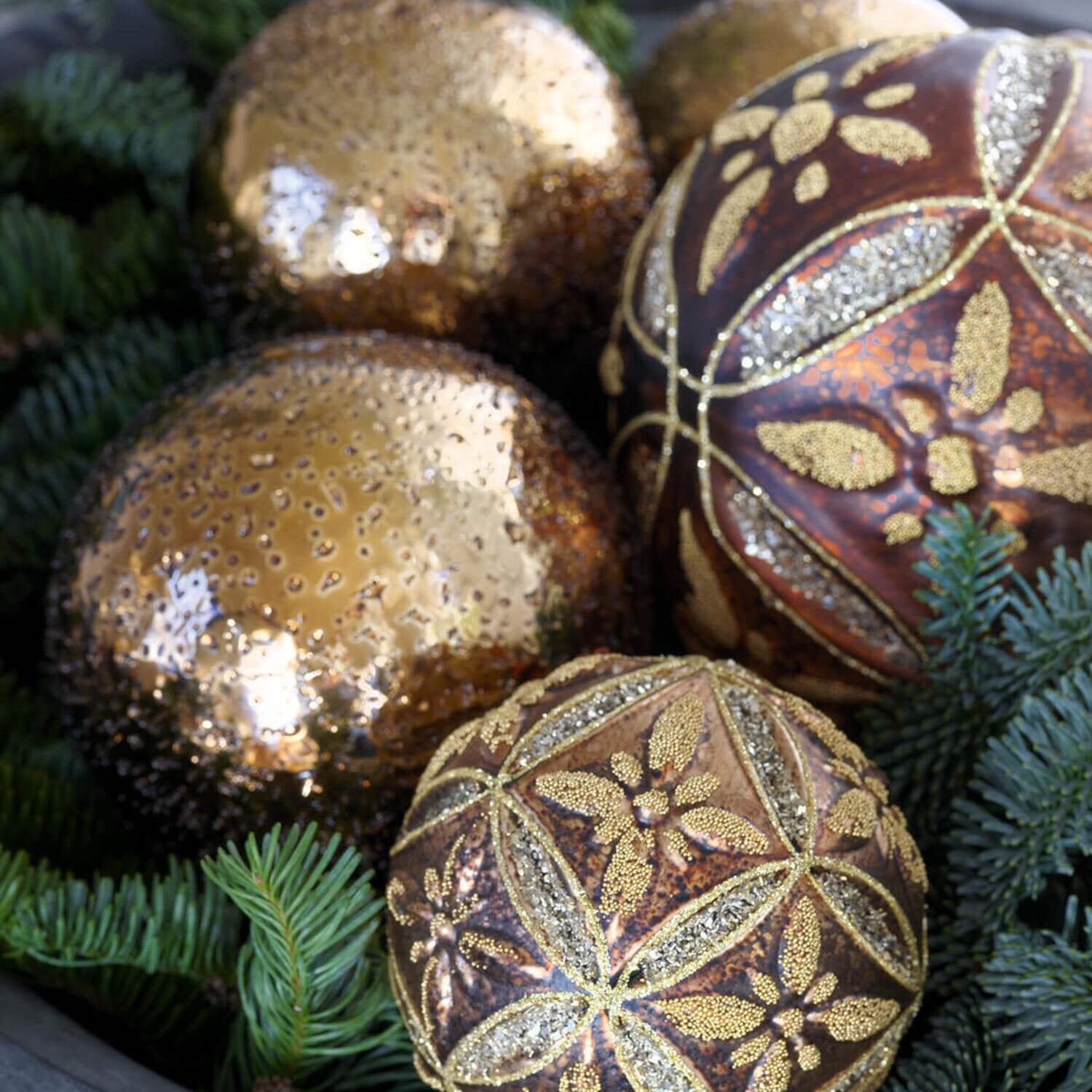 Weihnachtskugel "Crystal" - Extragroß (Braun)