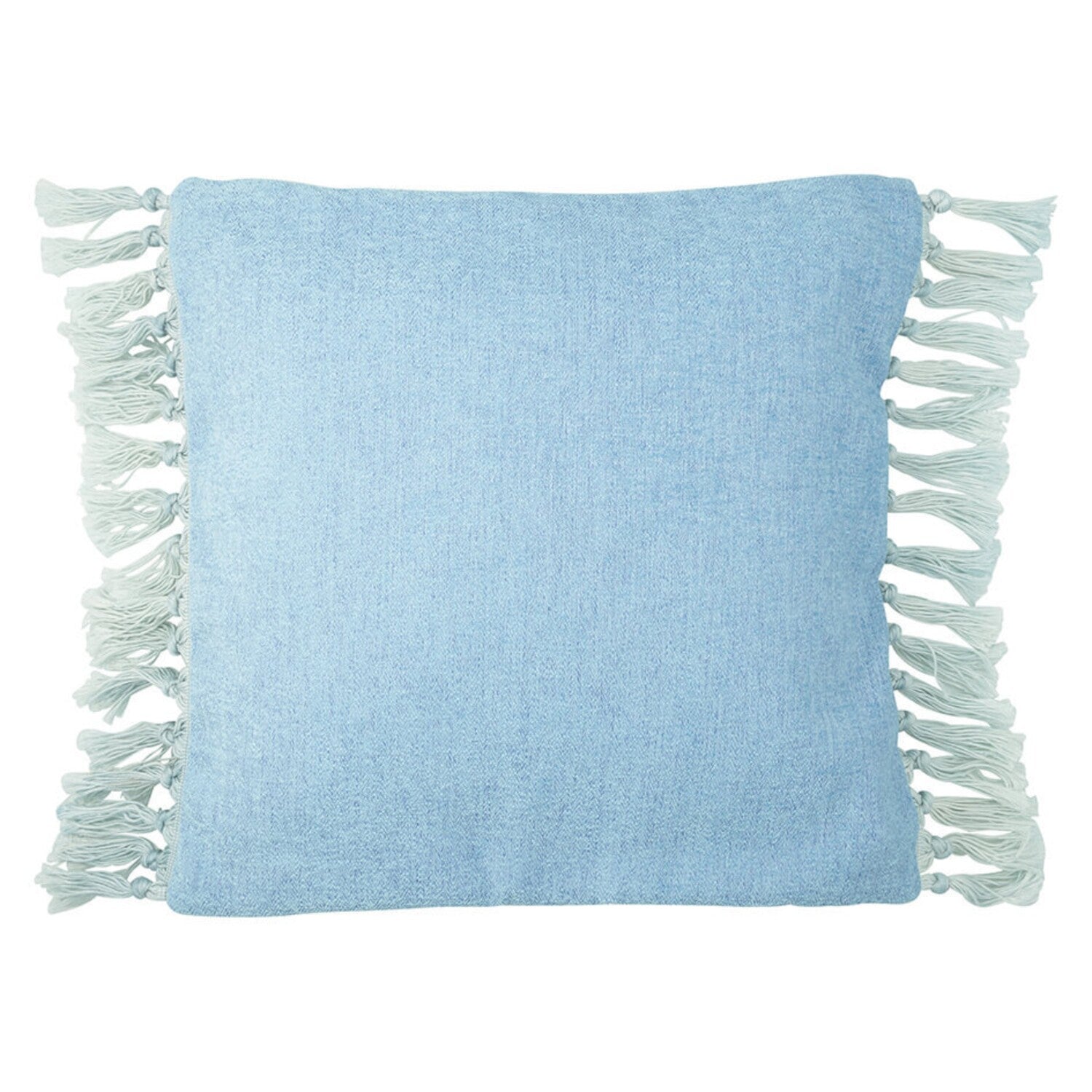 Samt-Kissenbezug mit Fransen - 45 x 45 cm (Pale Blue) GreenGate