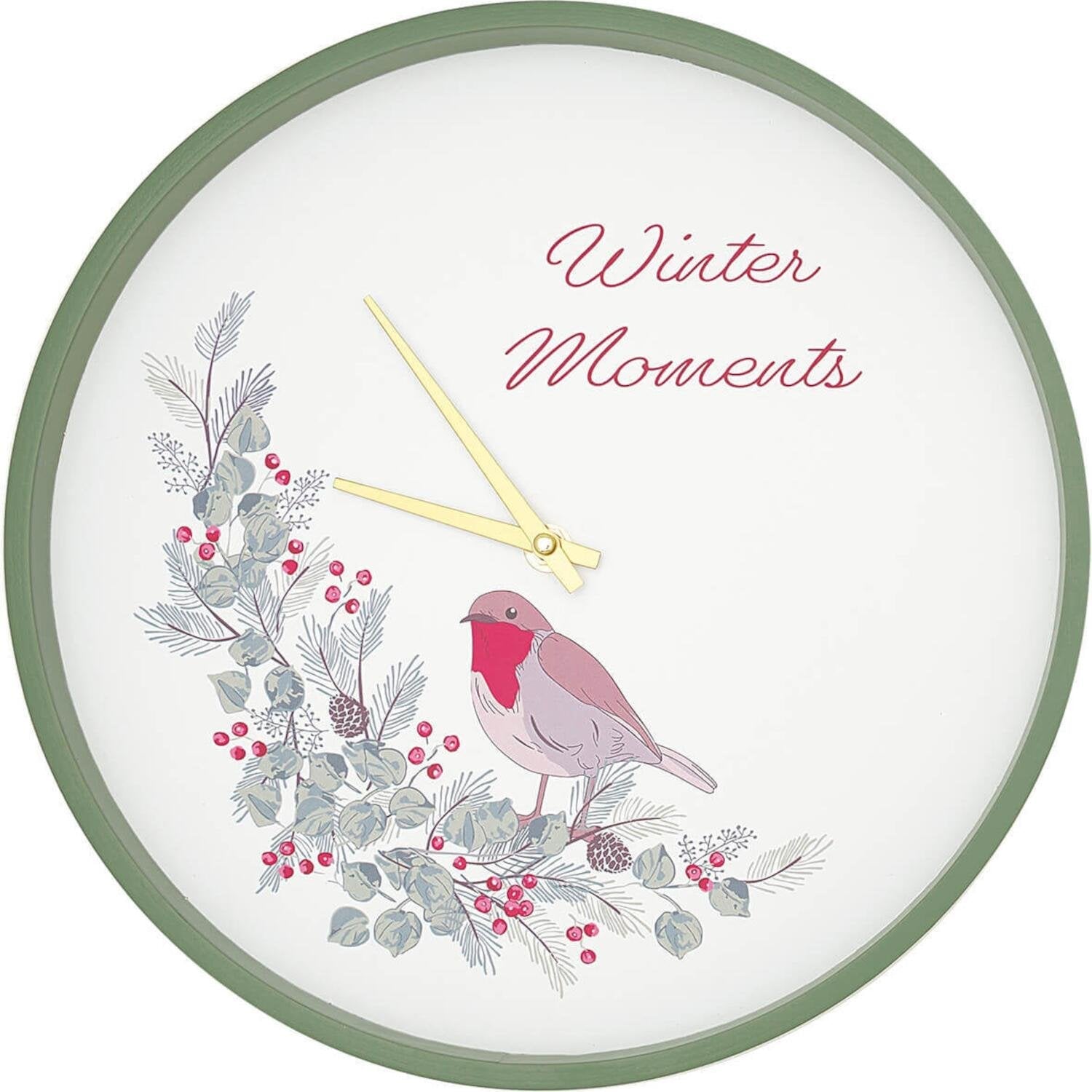Wanduhr "Leonora Merry Christmas" - 30x4 cm (White) GreenGate