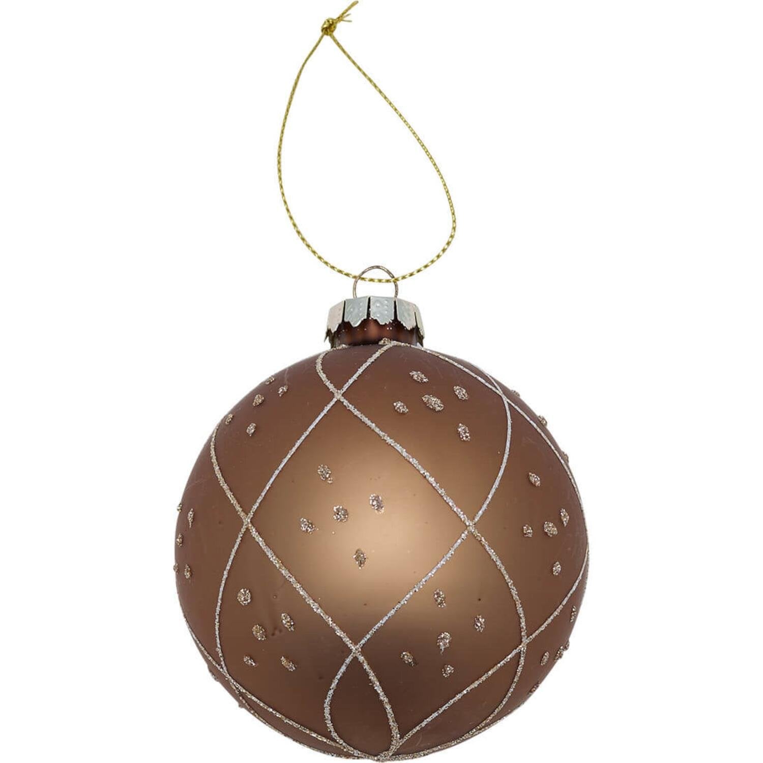 Weihnachtskugel "Decorated" - 8 cm (Braun) GreenGate