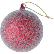 Weihnachtskugel mit Glitzer "Winter" - Groß (Rot)