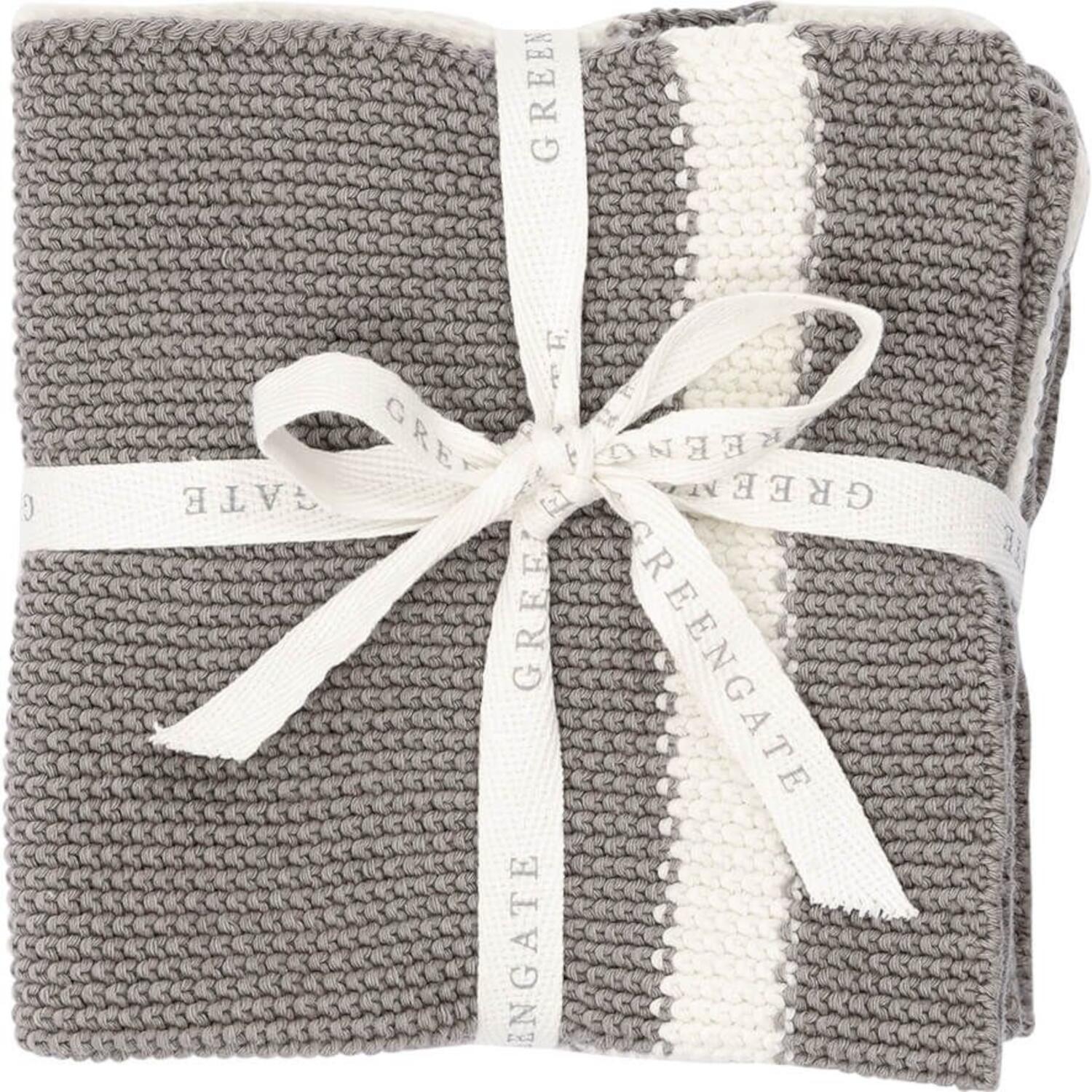 Baumwoll-Spültuch "Alice" im 3er-Set - 32x32 cm (Grau)