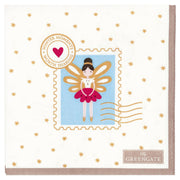 Papierserviette "Xmas Letter" - S (Weiß)