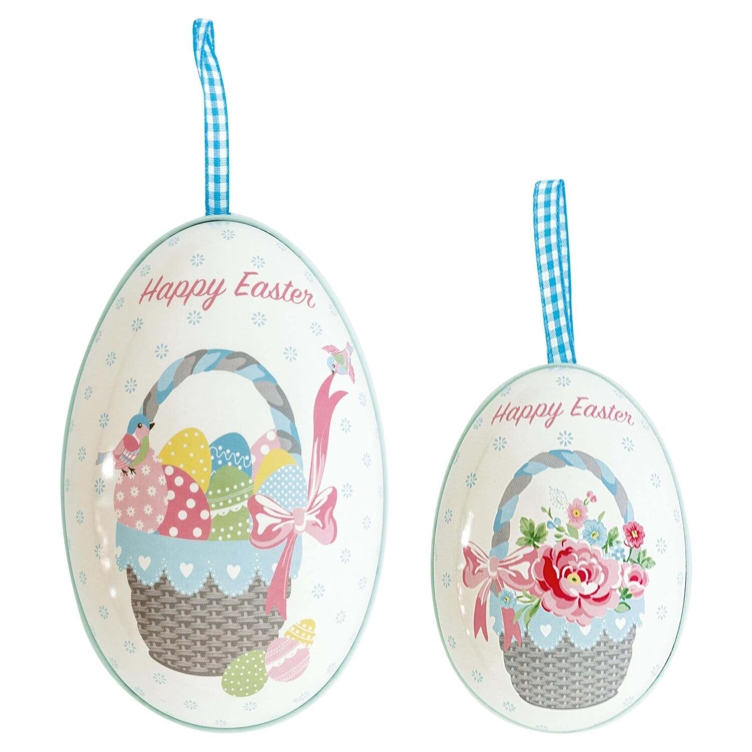 Deko-Anhänger Osterei aus Blech "Alma Easter" im 2er-Set - 13 cm (White) GreenGate