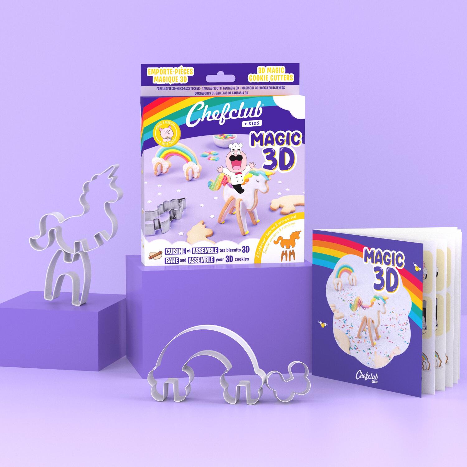 Keksausstecher-Set "Einhorn & Regenbogen Magic 3D"