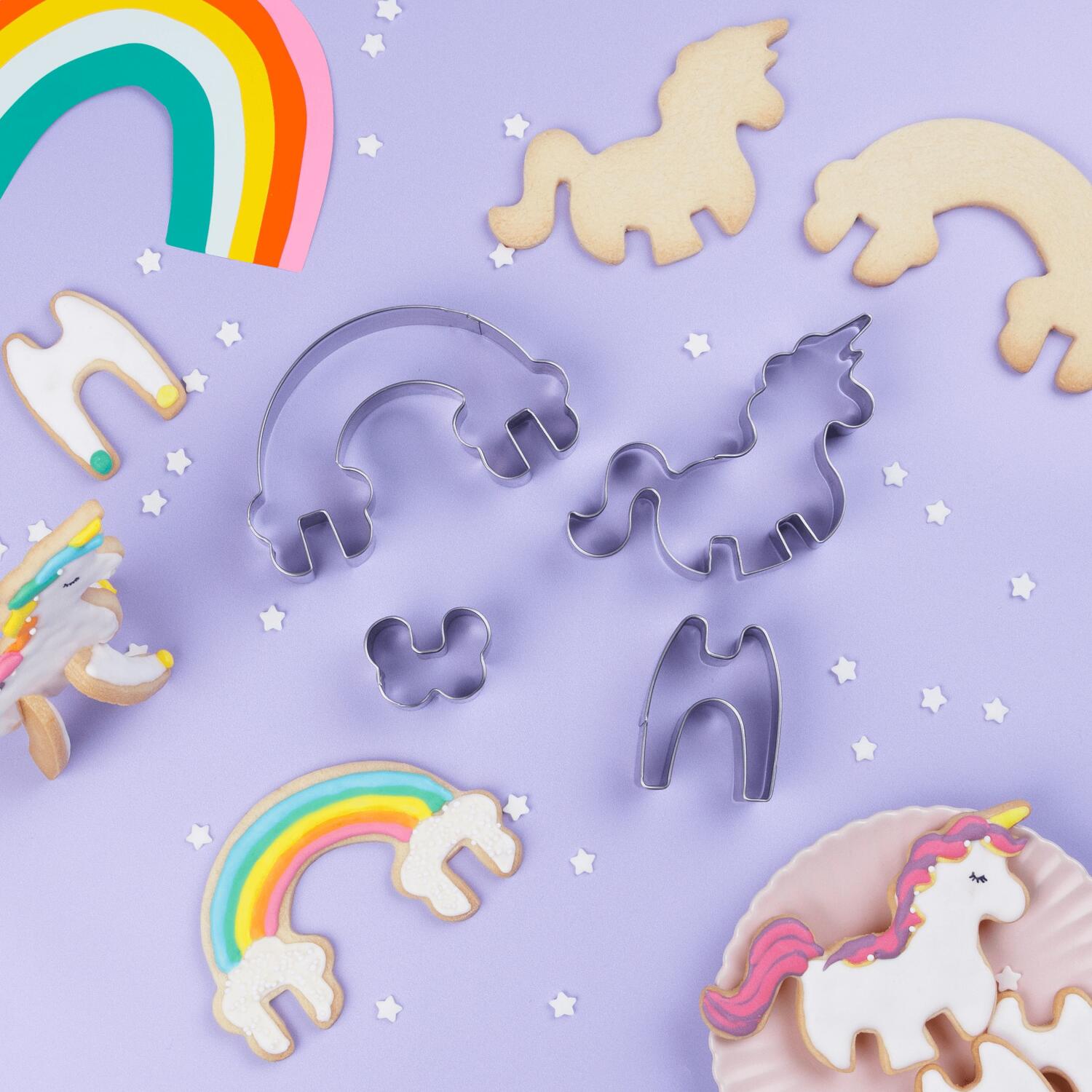 Keksausstecher-Set "Einhorn & Regenbogen Magic 3D"