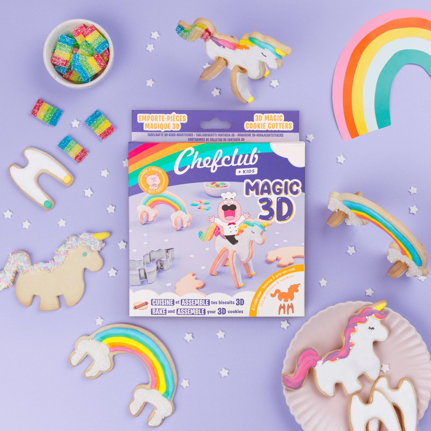 Keksausstecher-Set "Einhorn & Regenbogen Magic 3D"