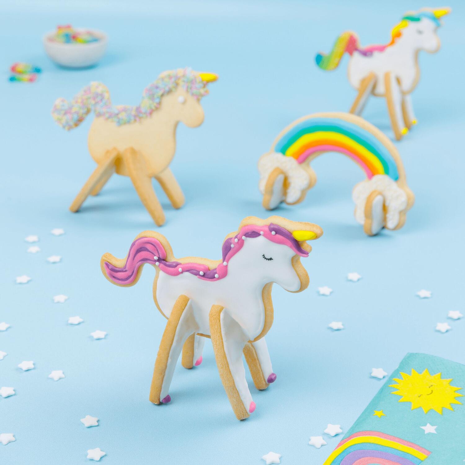 Keksausstecher-Set "Einhorn & Regenbogen Magic 3D"