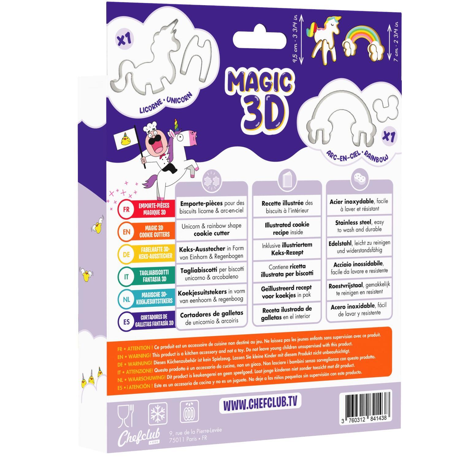 Keksausstecher-Set "Einhorn & Regenbogen Magic 3D"