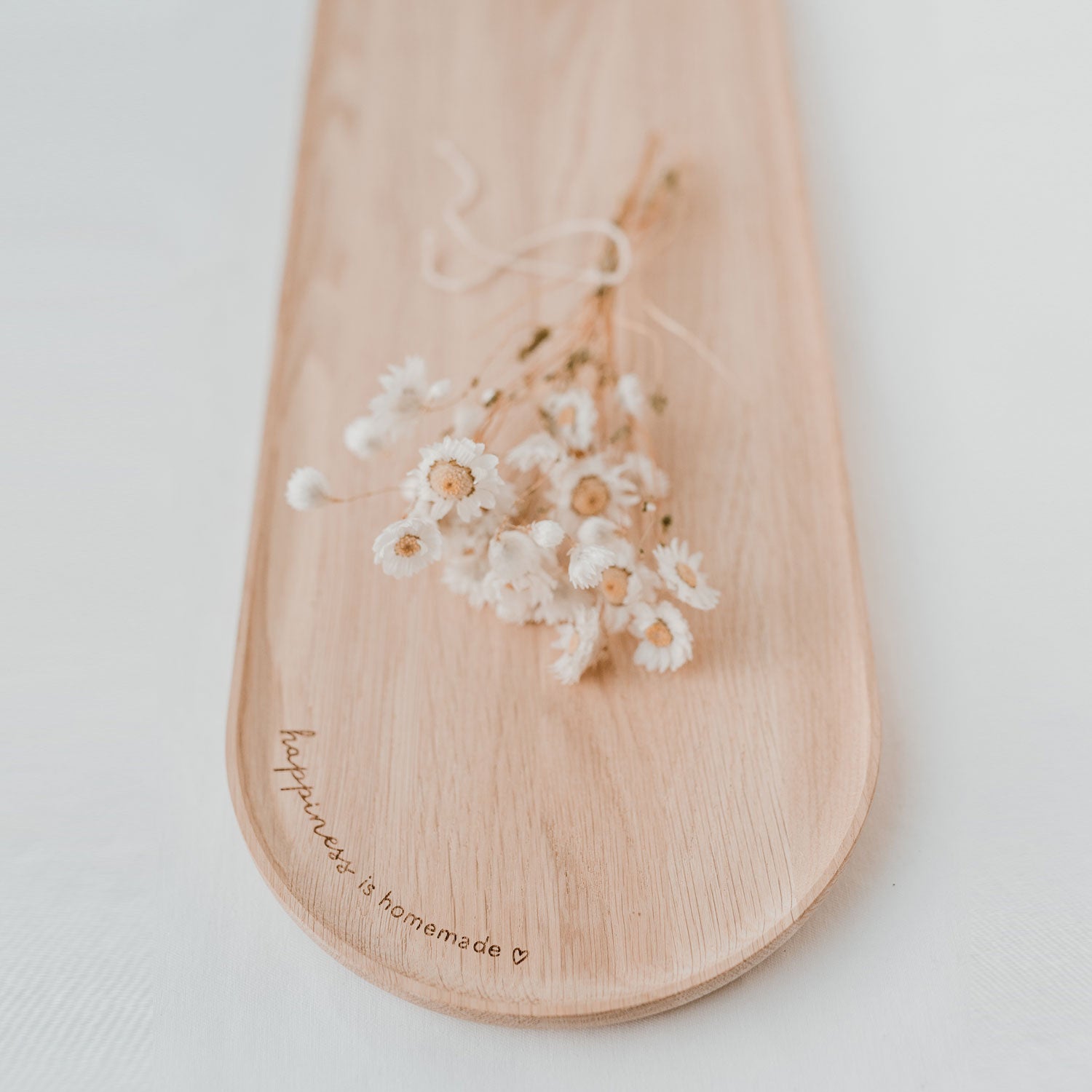 Tablett "Happiness" aus Eiche - 57 cm (Braun)
