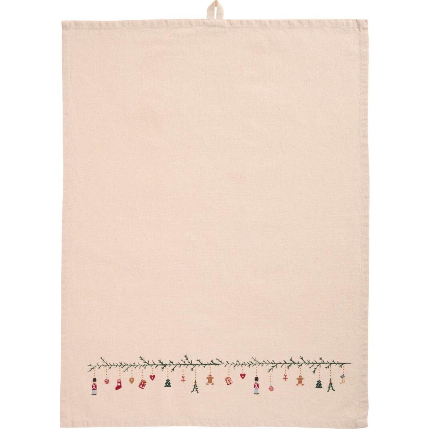 Ib Laursen Geschirrtuch "Julius - Weihnachtsgirlande" - 70x50 cm (Natur) Ib Laursen