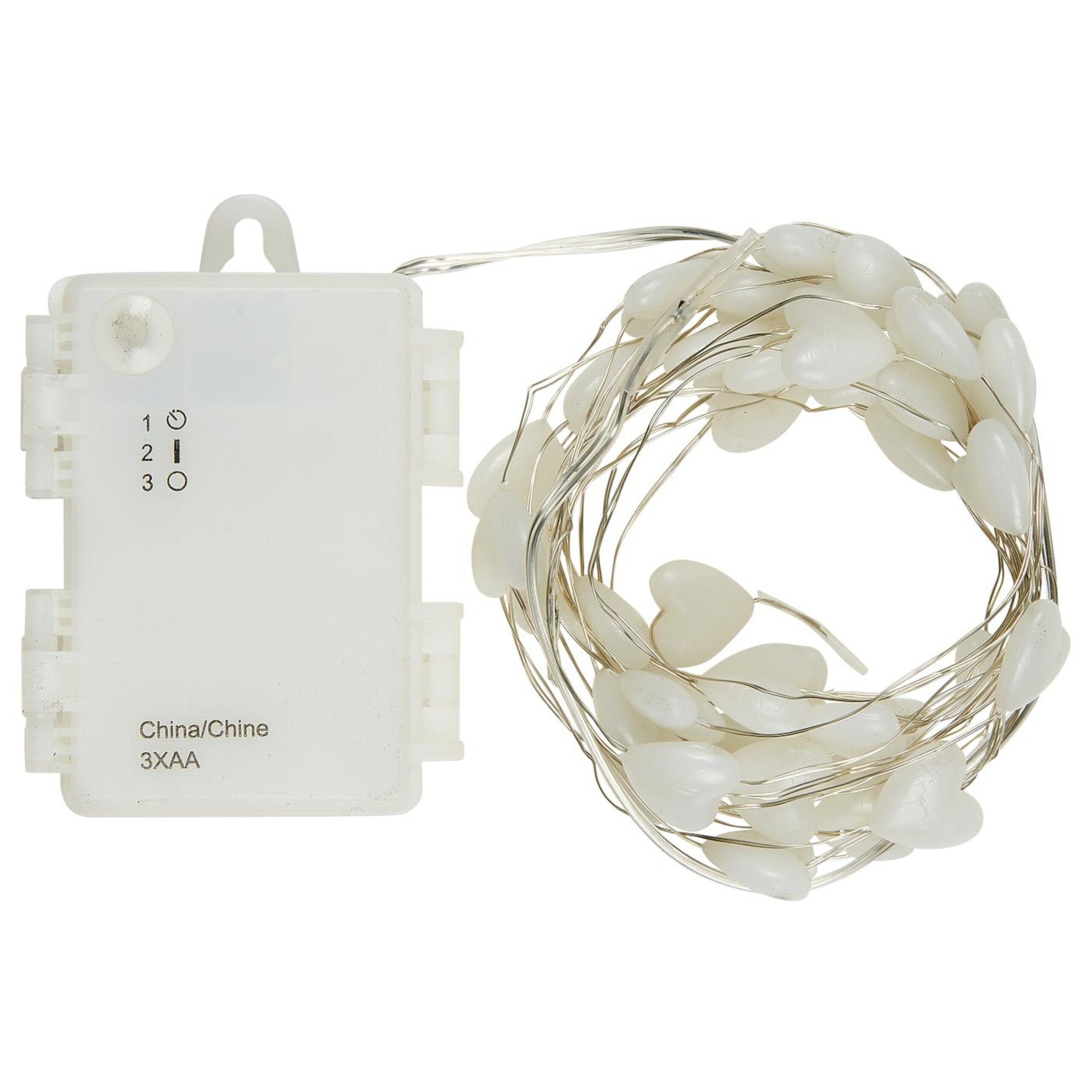 Lichterkette für draußen - 40 Herz-Lichter
