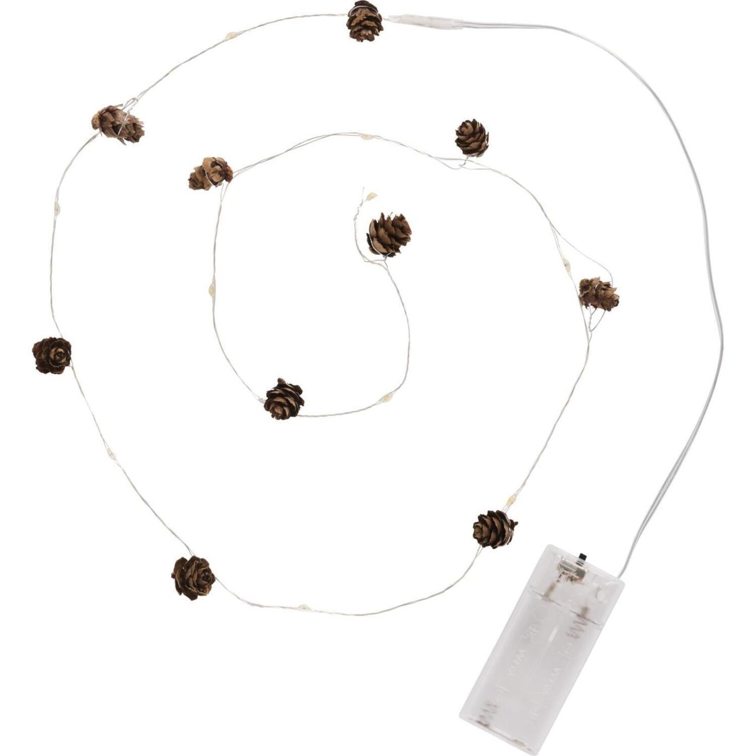 Lichterkette mit 10 LED-Lichtern "Zapfen" - 135 cm (Braun) Ib Laursen