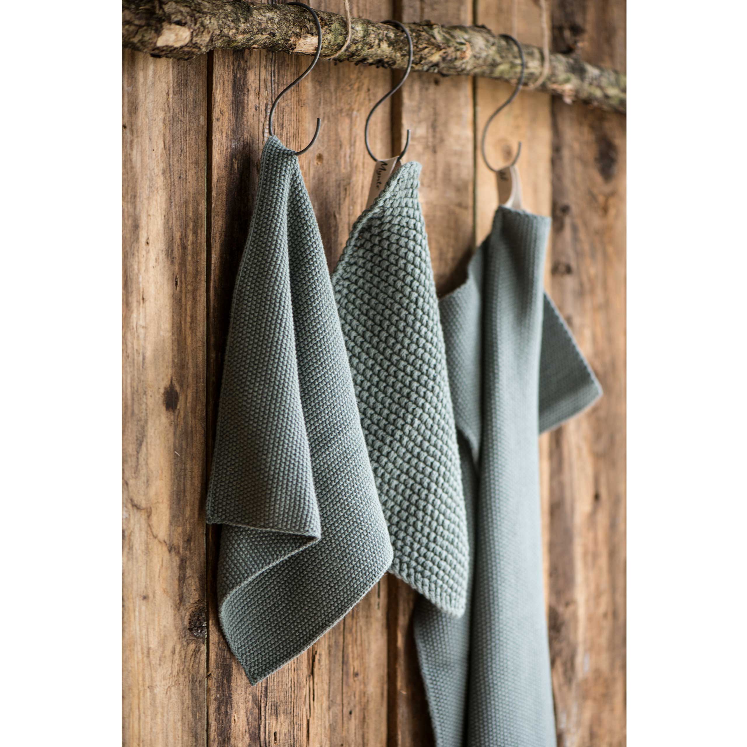 Mynte - Spüllappen "Knitt" (Moosgrün)