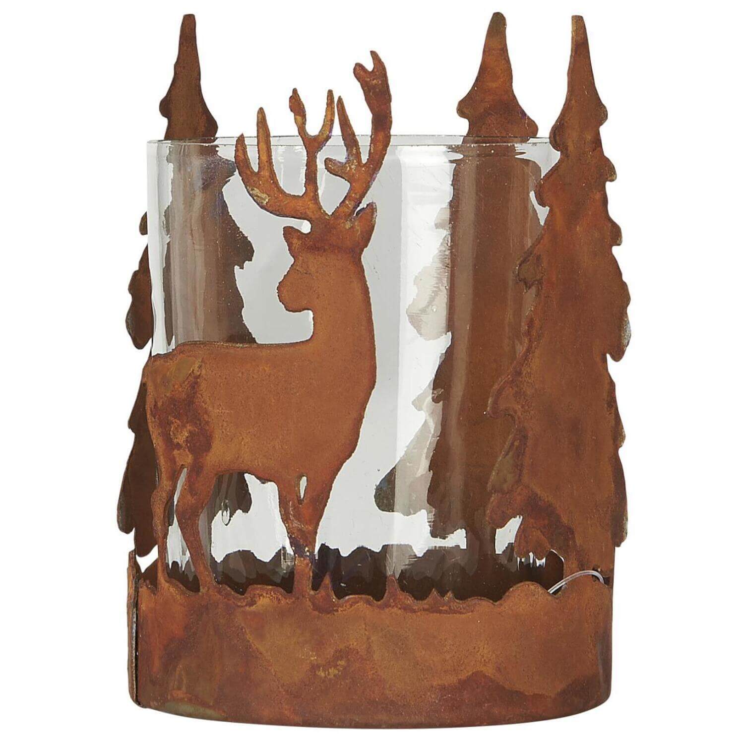 Windlicht mit Wald-Motiv - ø7,5 cm