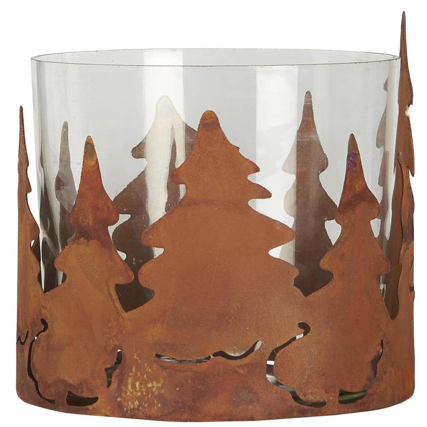 Windlicht mit Baum-Motiv - ?10,7 cm