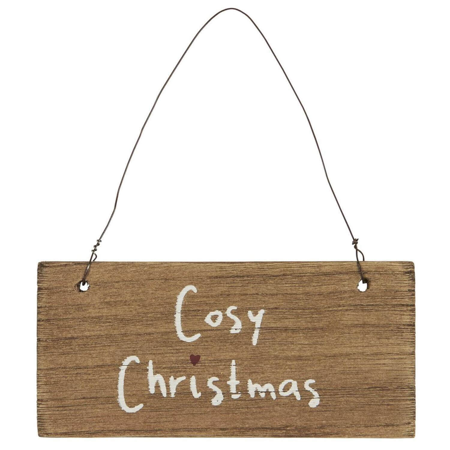 Holzschild "Cosy Christmas" - 15 cm Ib Laursen