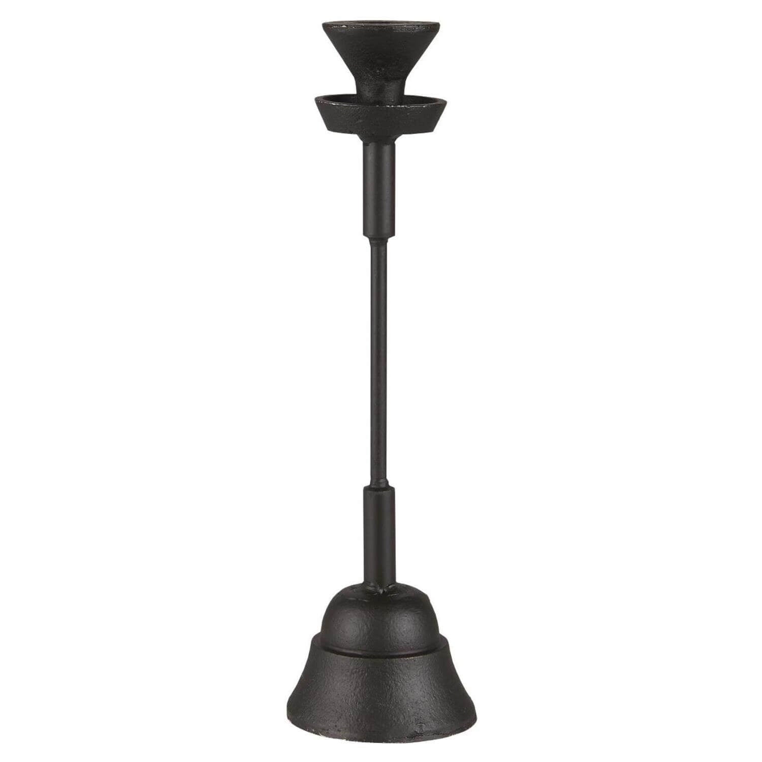 Kerzenständer für Stabkerzen - handgefertigt 34,5 cm (Schwarz)