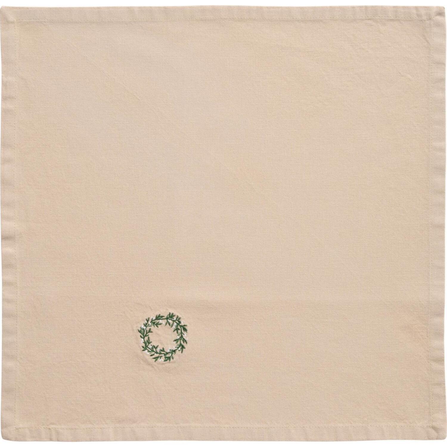 Ib Laursen Stoffserviette "Tradition - Kranz" - 40x40 cm (Leinenfarbig) Ib Laursen