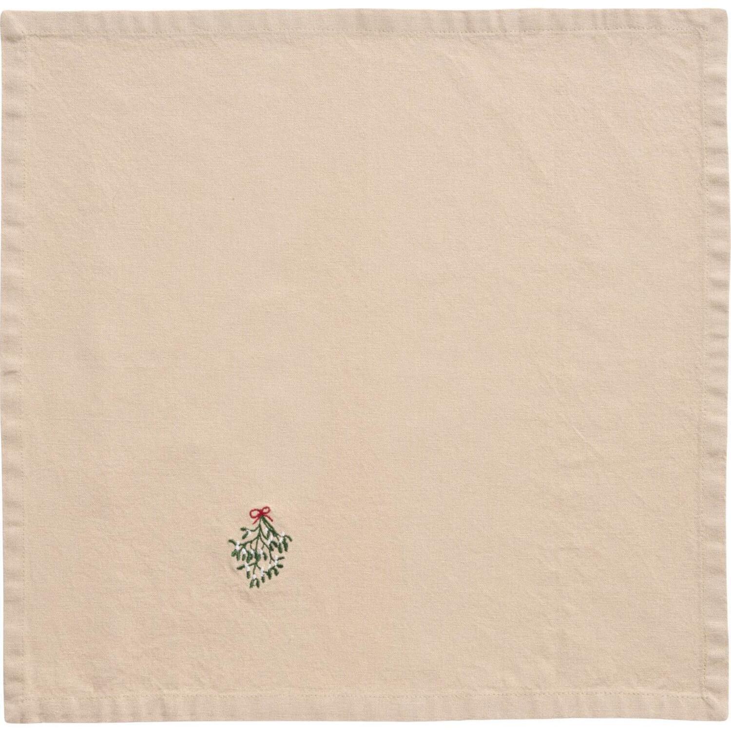 Ib Laursen Stoffserviette "Tradition - Mistelzweig" - 40x40 cm (Leinenfarbig) Ib Laursen