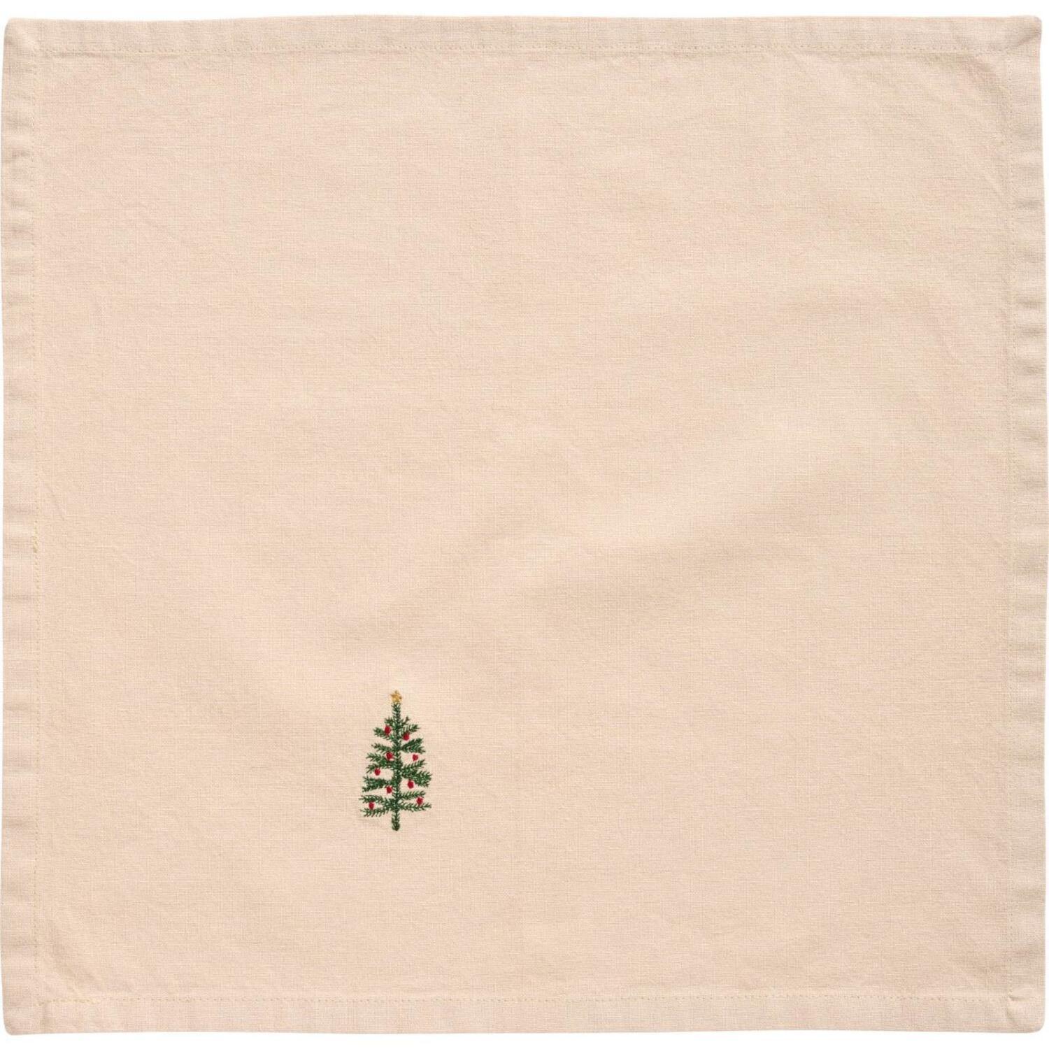 Ib Laursen Stoffserviette "Tradition - Tannenbaum" - 40x40 cm (Leinenfarbig) Ib Laursen