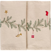 Tischläufer "Tradition - Tannengirlande und Weihnachtsschmuck" - 160x30 cm (Leinenfarbig) Ib Laursen
