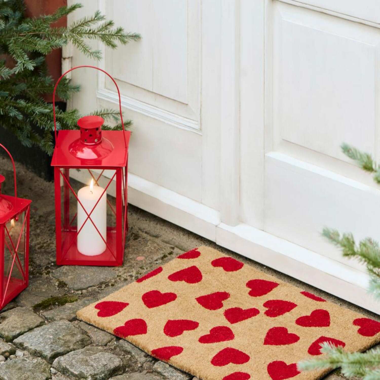 Türmatte "Herzen" - 60x40 cm (Rot) Ib Laursen