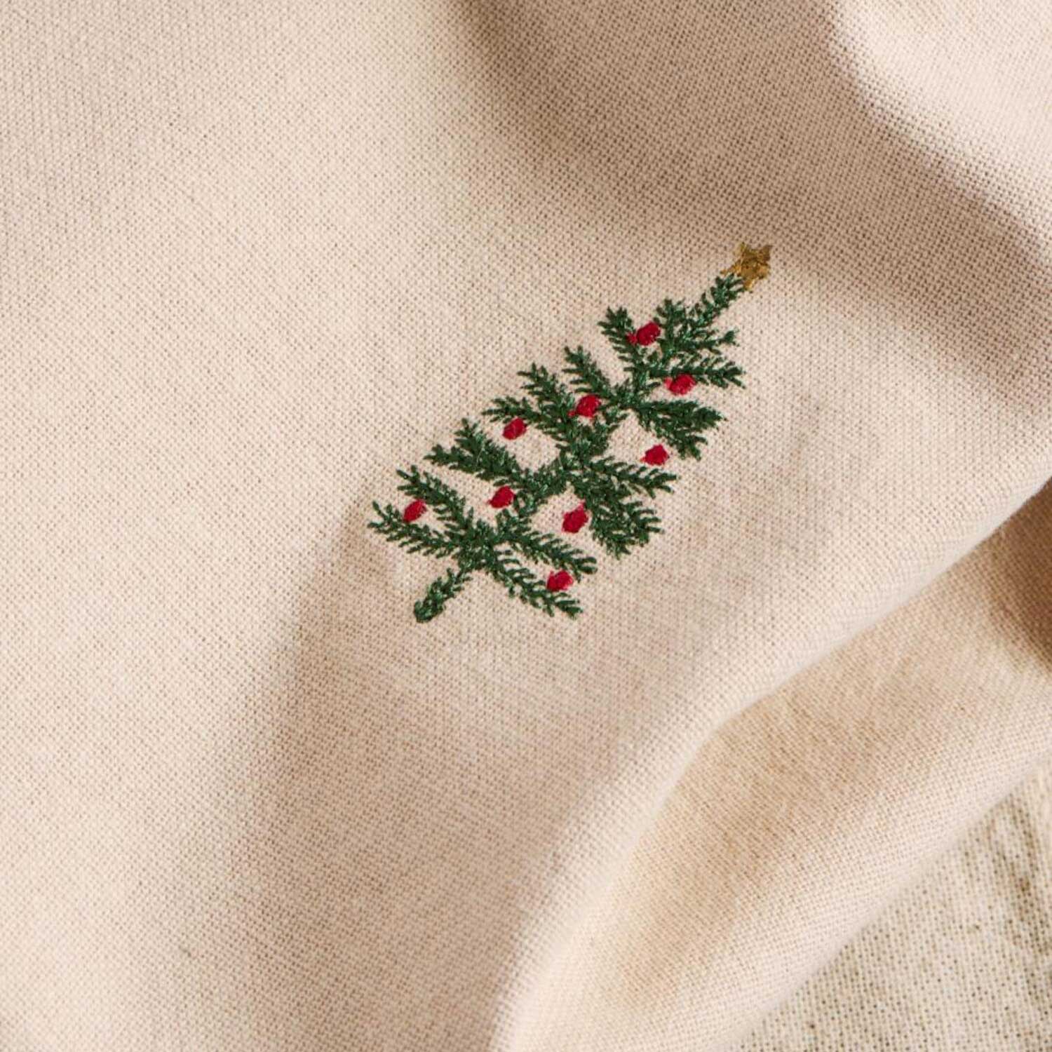 Ib Laursen Stoffserviette "Tradition - Tannenbaum" - 40x40 cm (Leinenfarbig) Ib Laursen