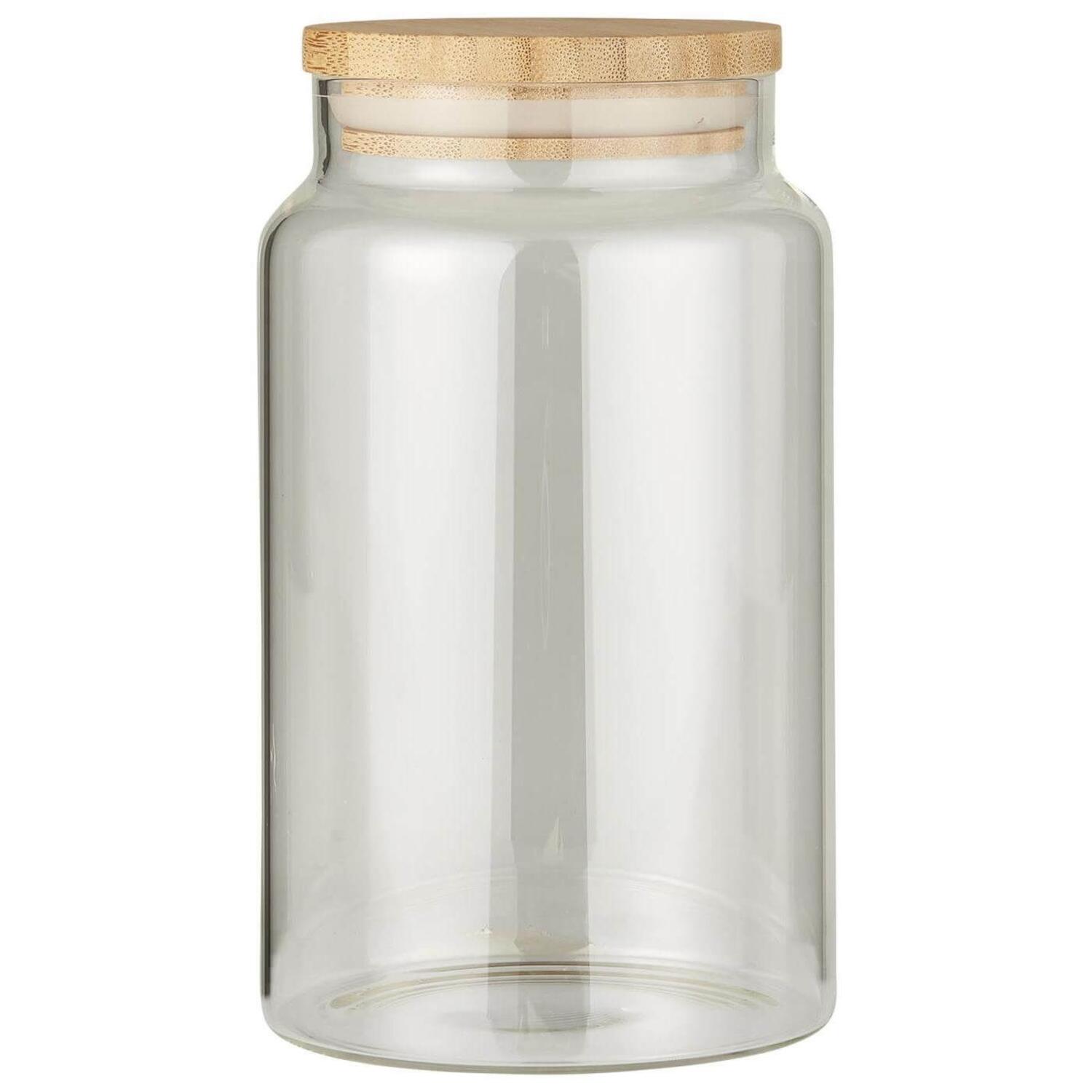 Glaskrug mit Bambusdeckel - 1 l (Transparent/Natur)