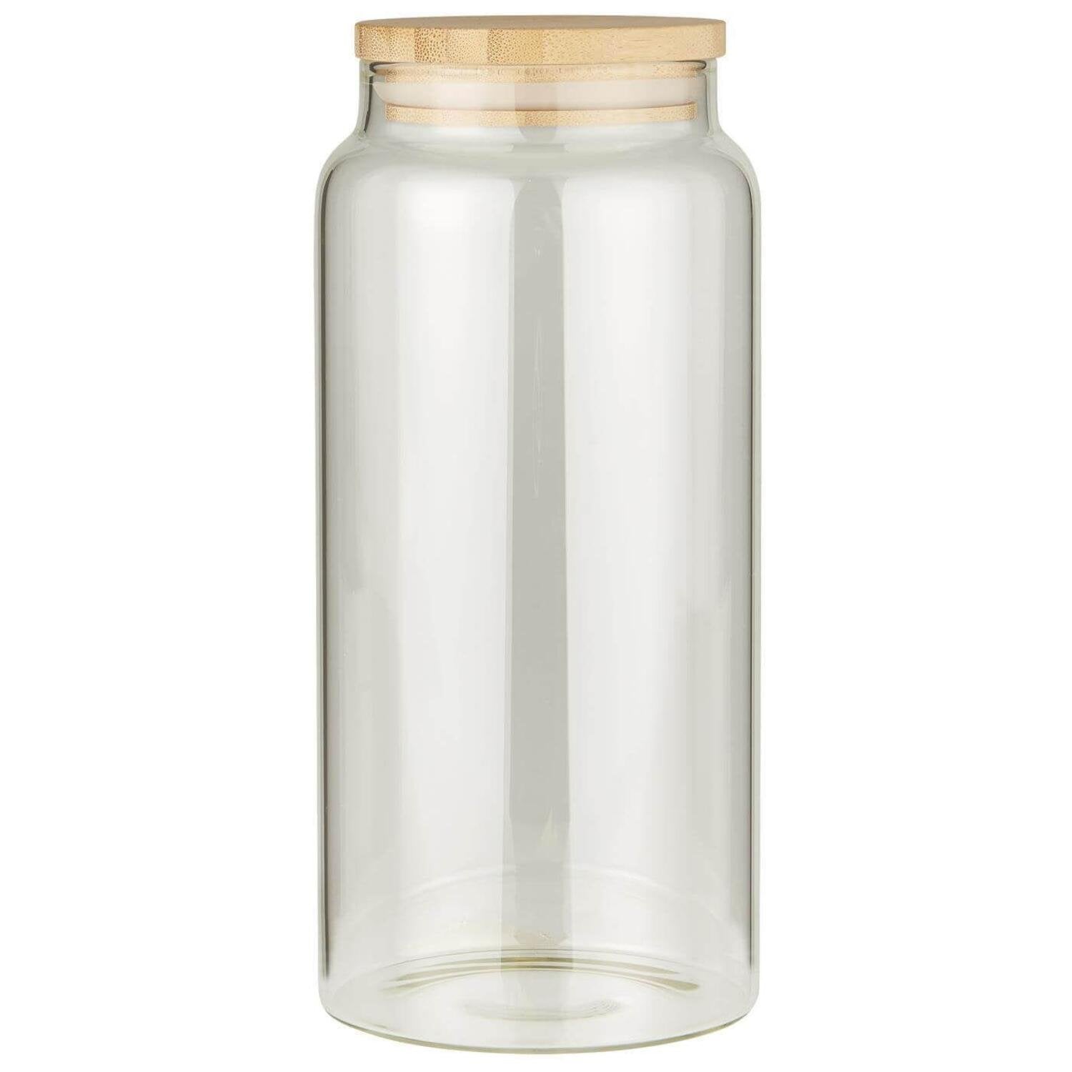 Glaskrug mit Bambusdeckel - 1,3 l (Transparent/Natur)