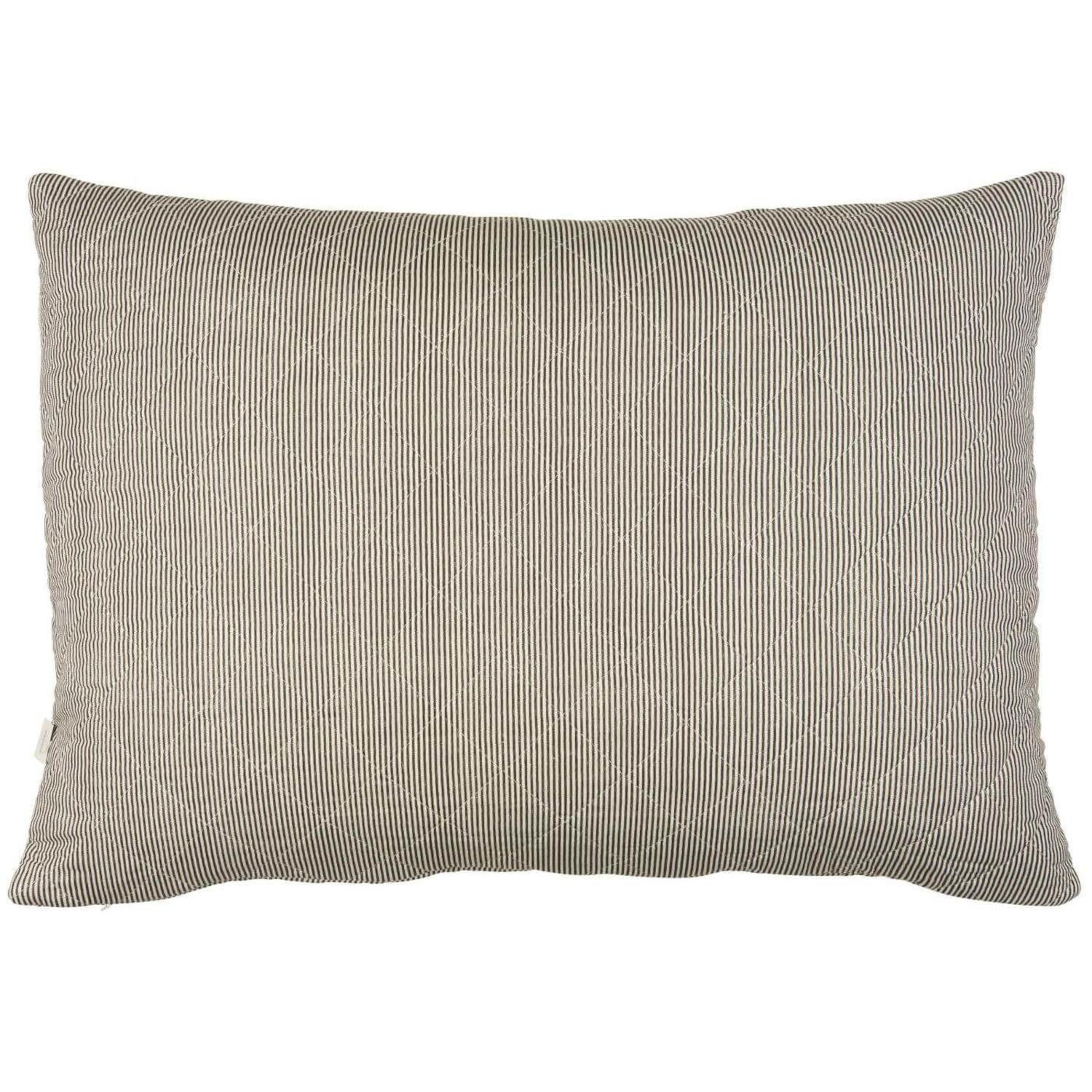 Kissenbezug gestreift - 70x50 cm (Dunkelgrau/Weiß)