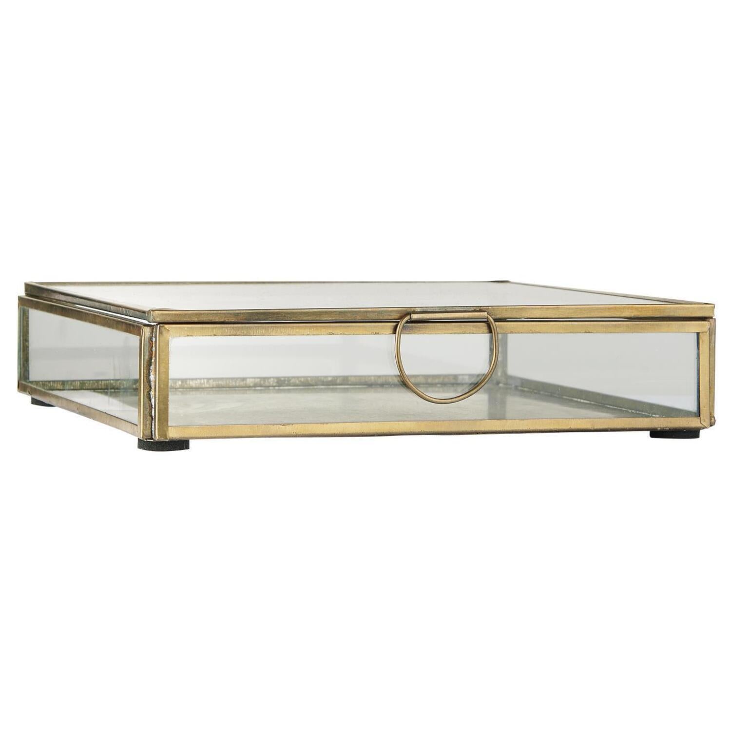 Glasschachtel mit Deckel - 18 cm (Gold)