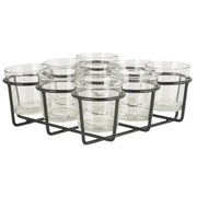 Glas-Teelichthalter mit 9 Gläsern