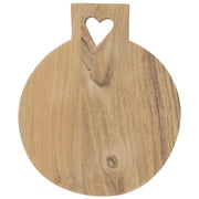 rundes Schneidebrett mit Herzloch aus Akazienholz - 24x20 cm (Braun)