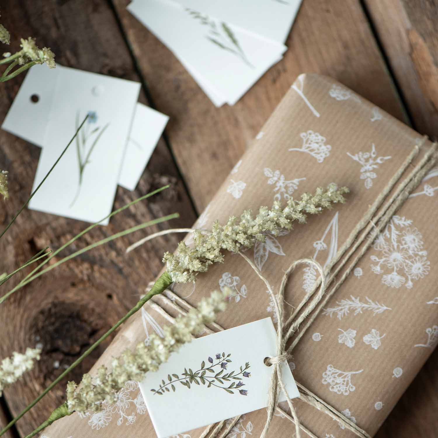 Geschenkanhänger "Blumenmotive" - 6er-Set