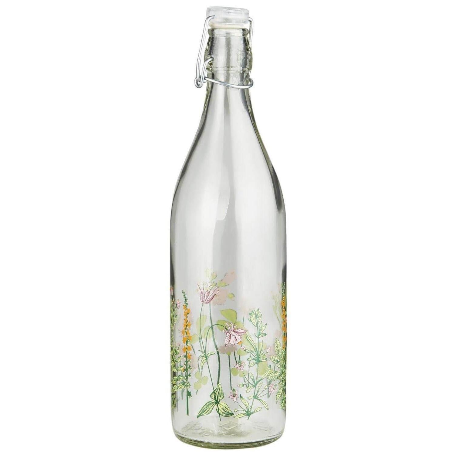 Flasche mit Bügelverschluss "Summertime" (Transparent/Bunt)