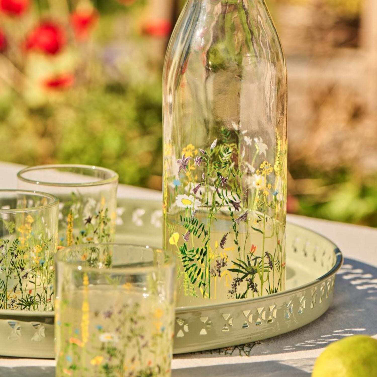 Flasche mit Bügelverschluss "Summer Field" - 8x30,5 cm (Transparent)