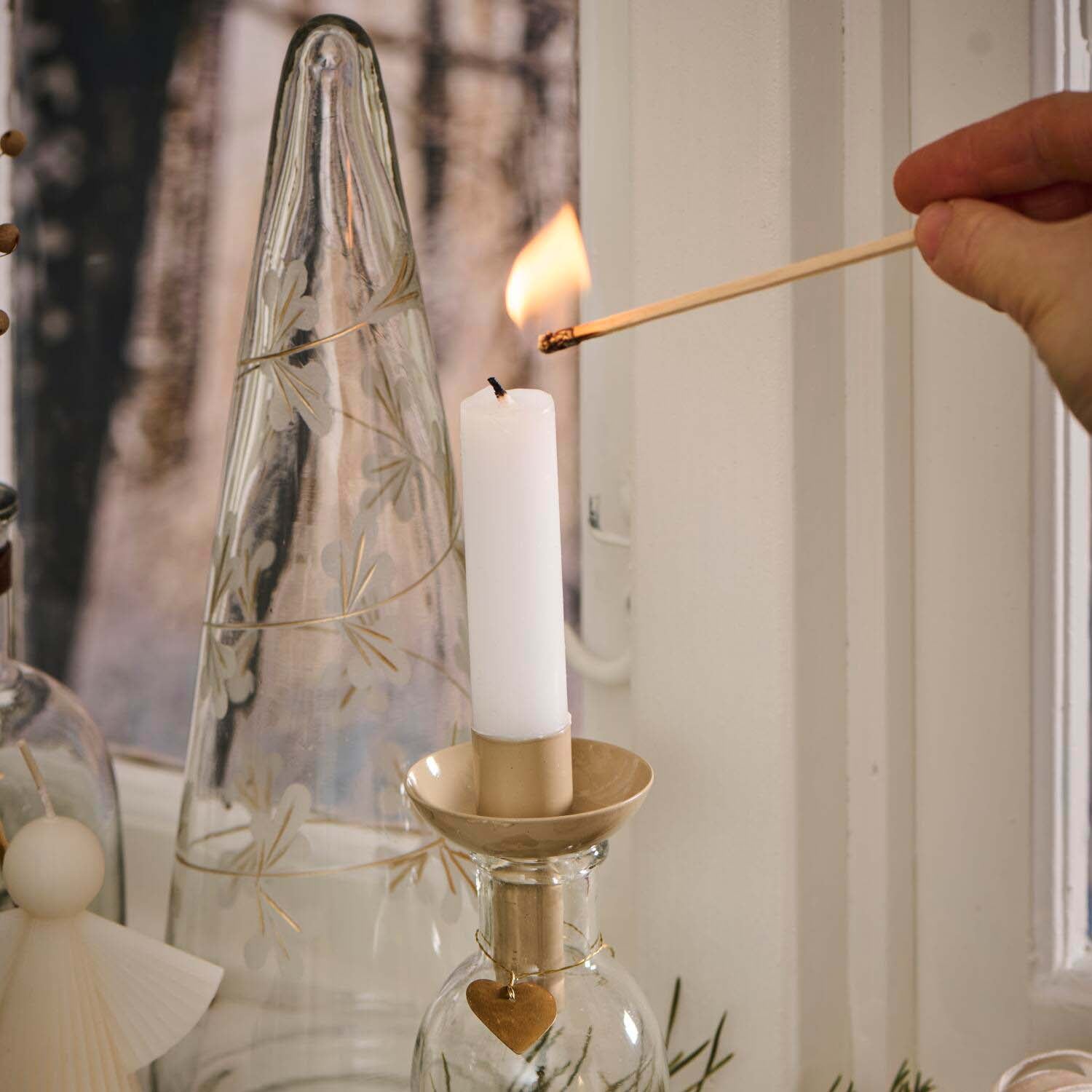 Tannenbaum aus Glas (Transparent/Gold)