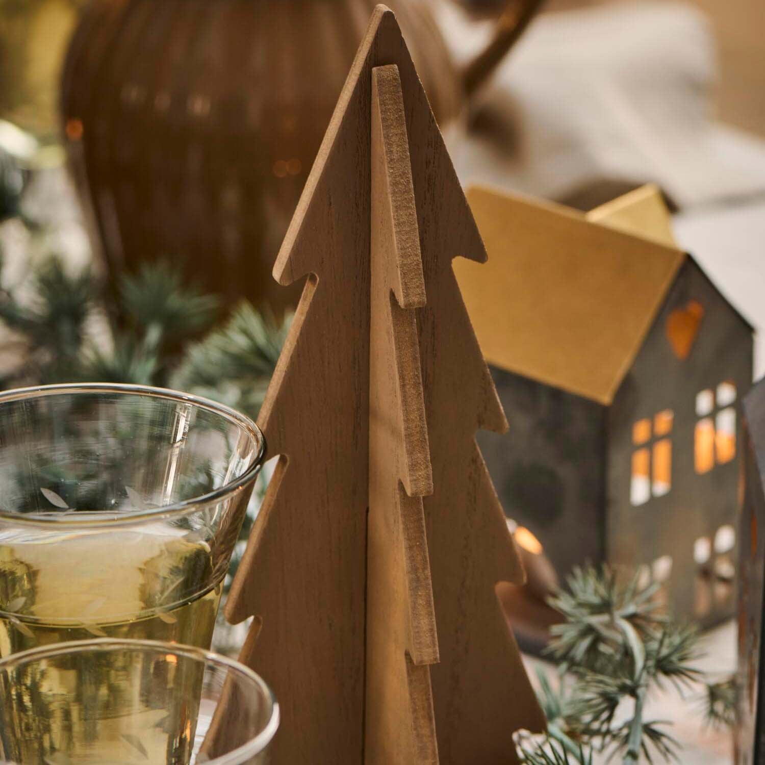 Holz-Tannenbaum stehend - 11x25,7 cm (Braun)