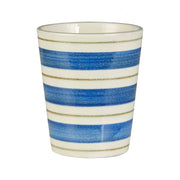 Becher "Nordby - Streifen längs breit" - 160 ml (Natur/Blau/Grün)