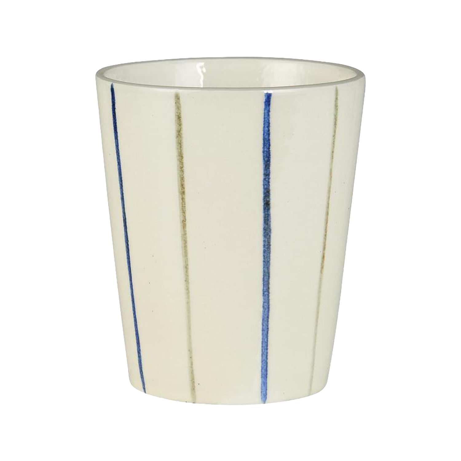 Becher "Nordby - Streifen quer schmal" - 160 ml (Natur/Blau/Grün)