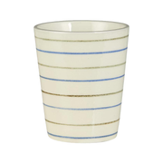 Becher "Nordby - Streifen längs schmal" - 160 ml (Natur/Blau/Grün)