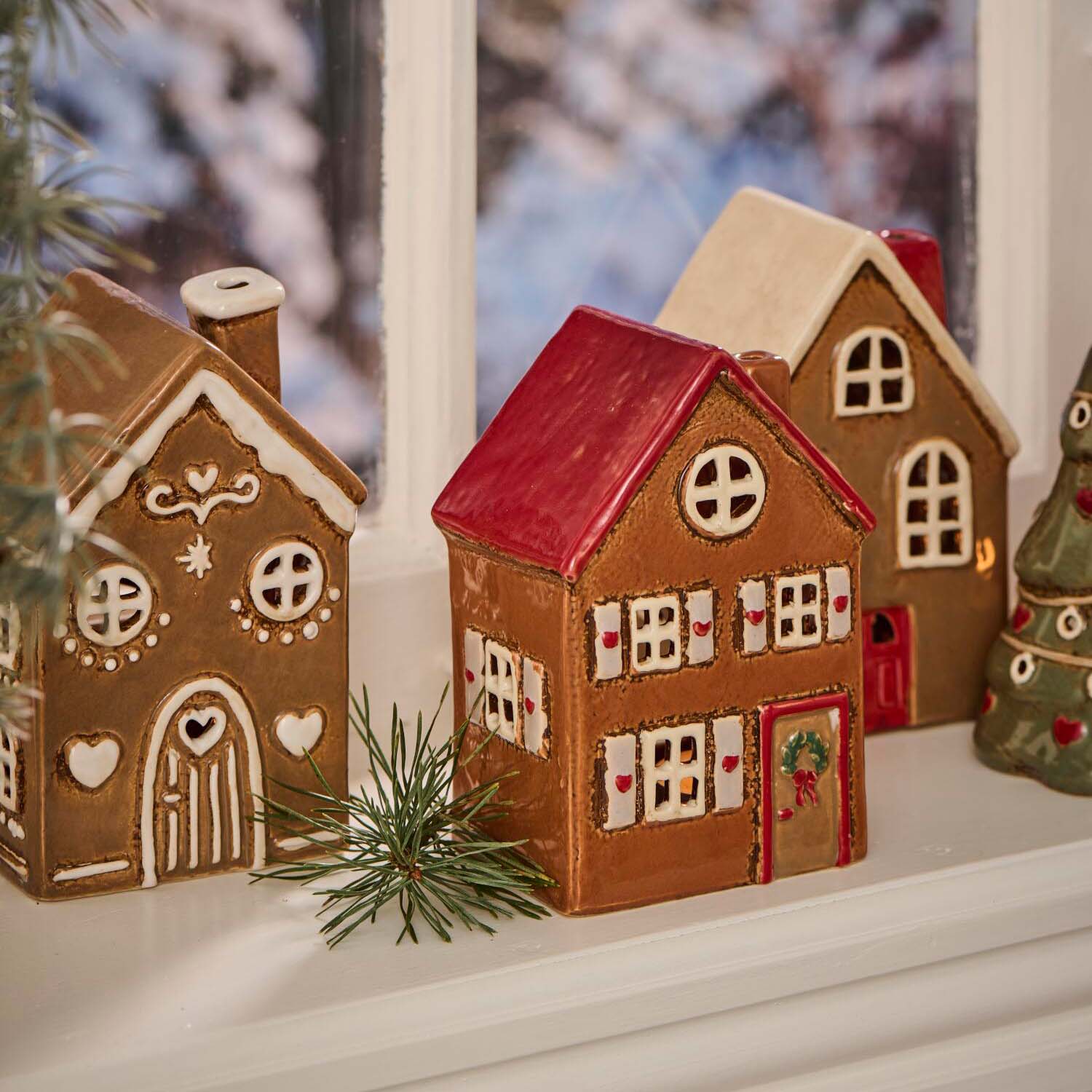Haus für Teelicht "Stillenat - Gingerbread Rundbogentür" - 10x8,2x15,5 cm (Braun) Ib Laursen