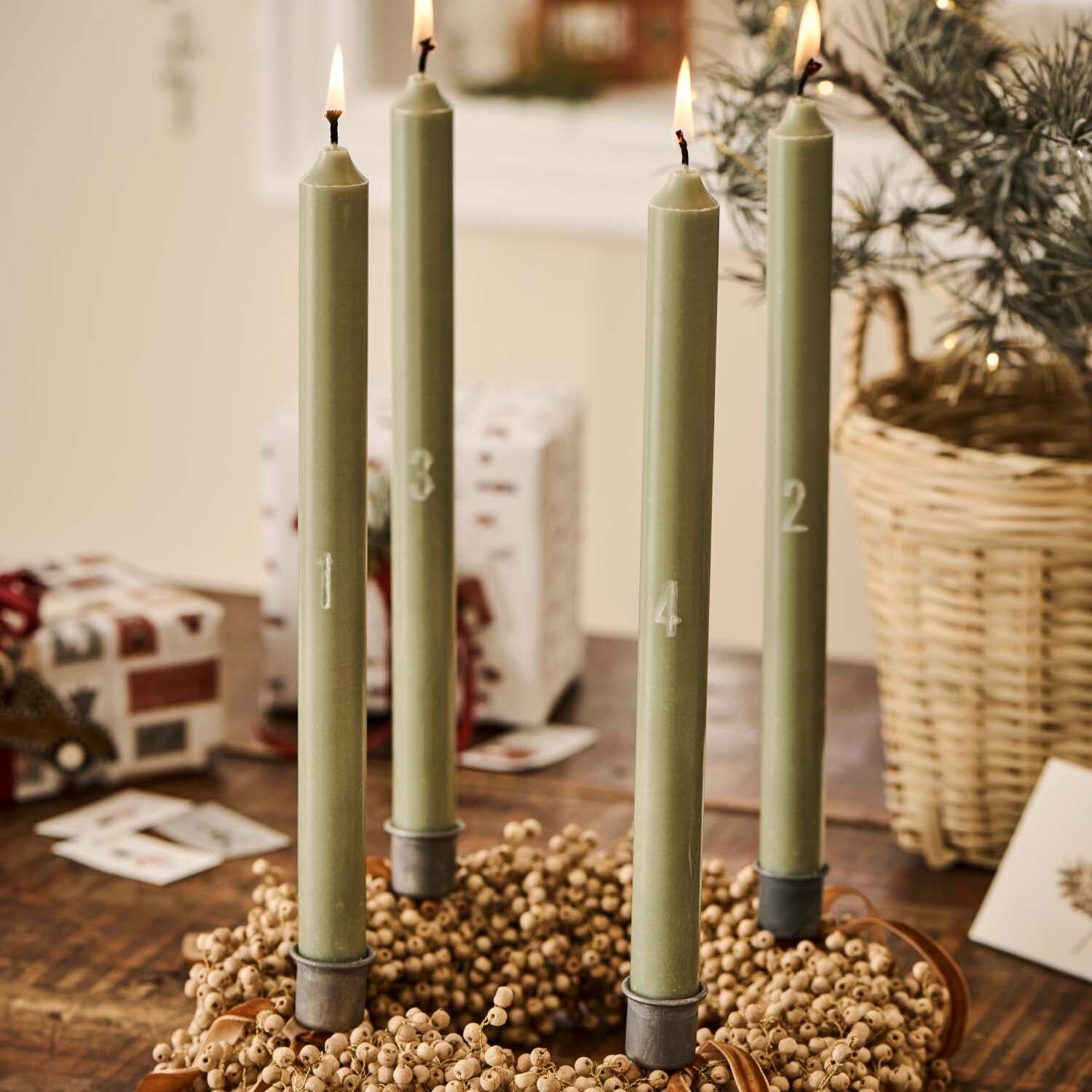 Adventskerze 1-4 (Grün)