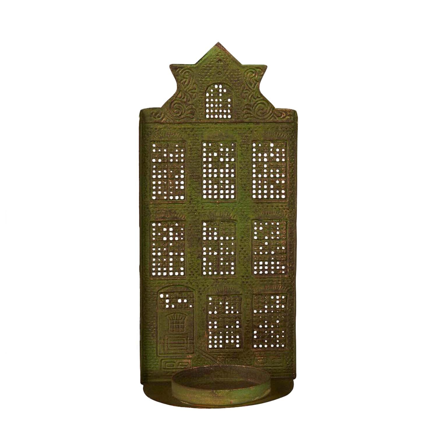 Kerzenhalter "Hausfassade Sternendach" (Messing)