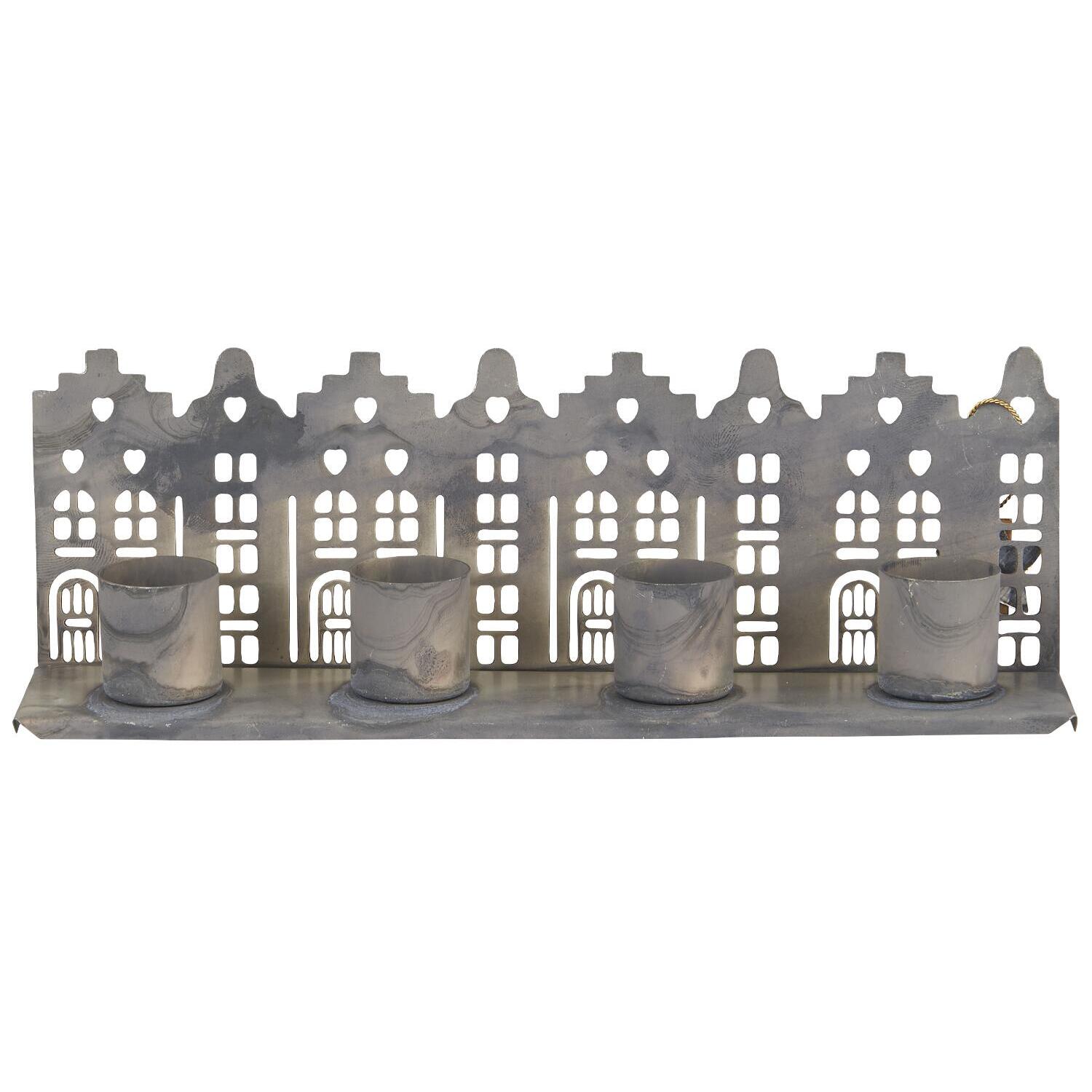 Kerzenhalter "Hausfassaden" (Silber)