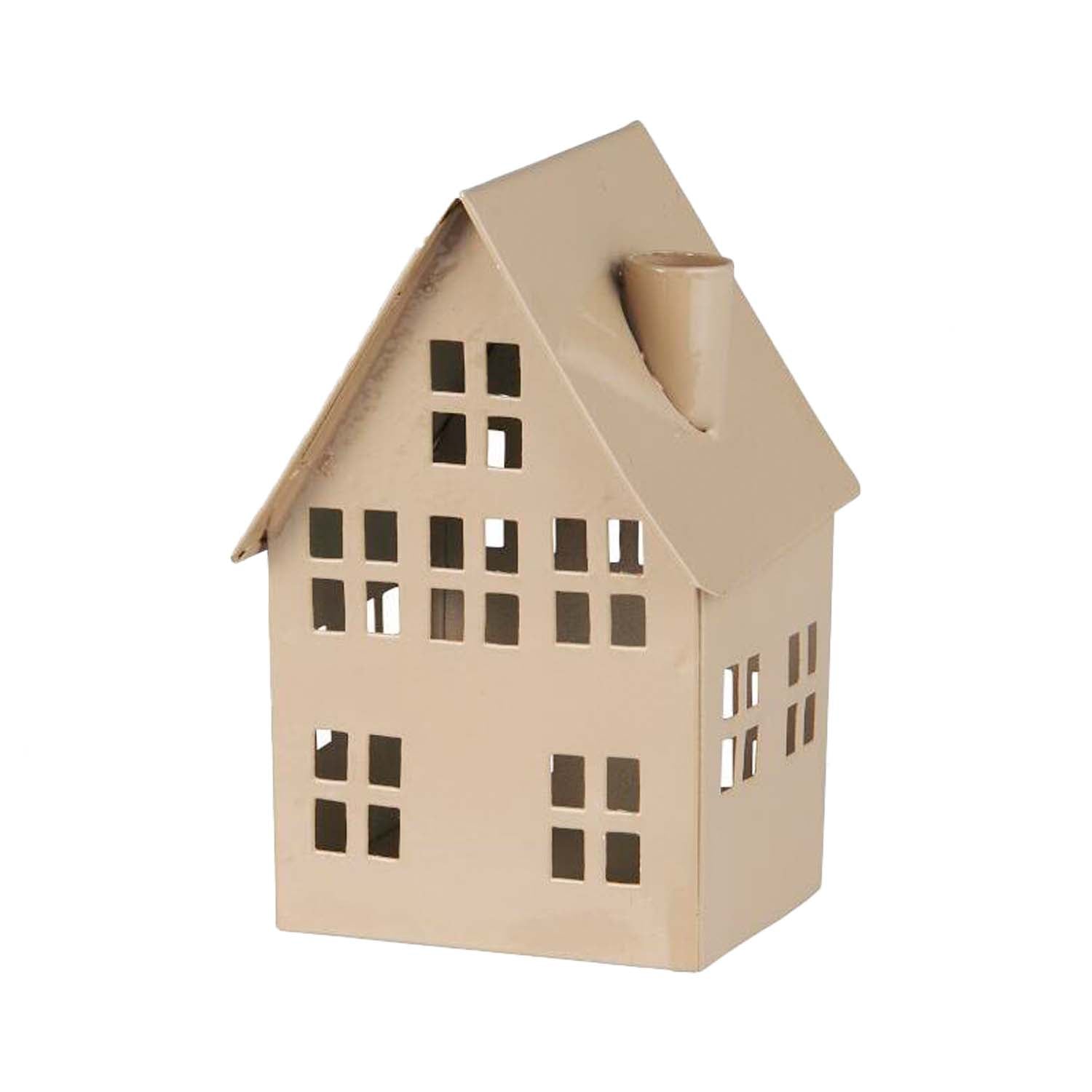 Kerzenhalter "Haus mit 5 Fenster" (Beige)