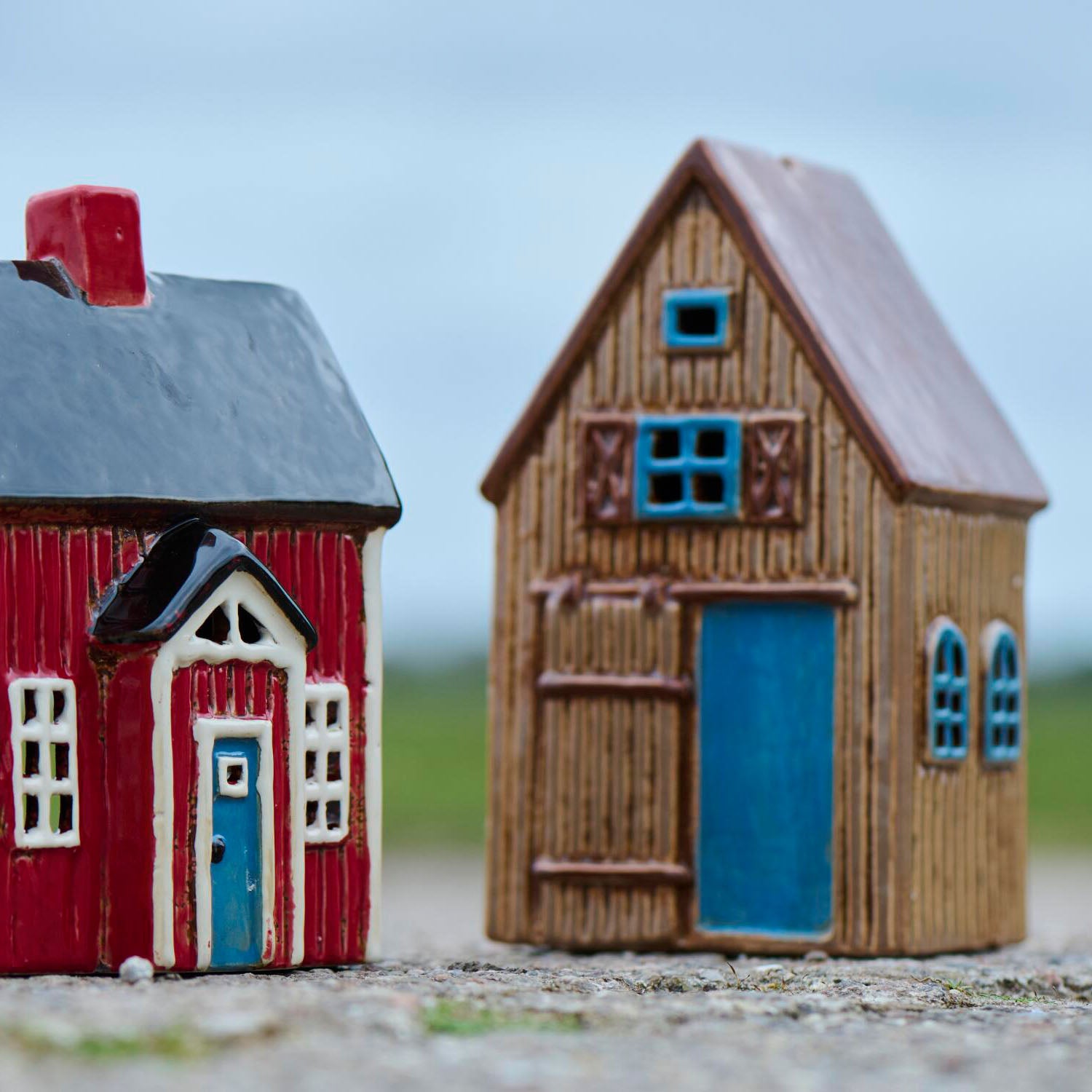 Teelicht-Haus "Visby" - 11,5x8,7x20 cm (Blau)
