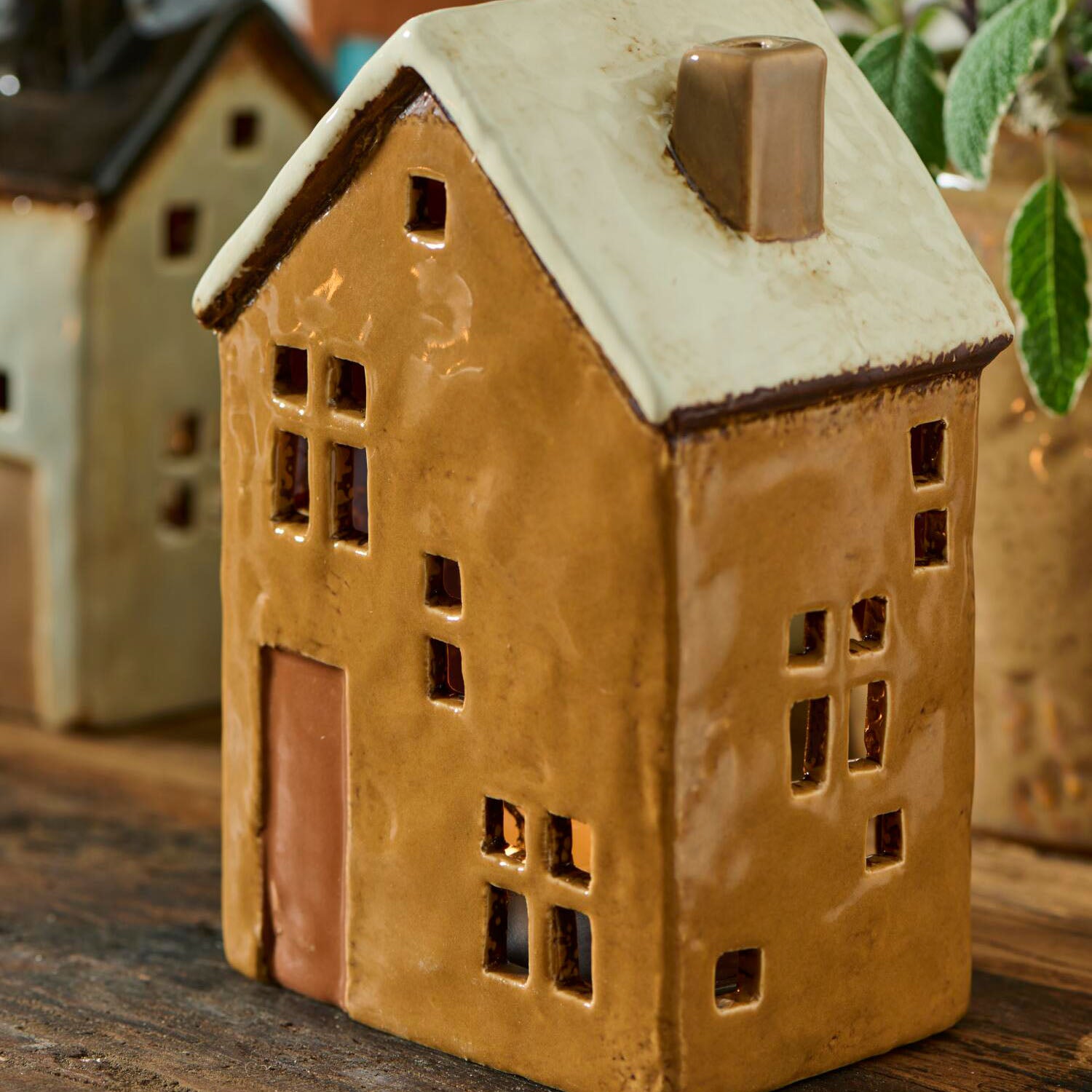Teelicht-Haus "Brighton" - 11,3x7,5x13,2 cm (Rost)